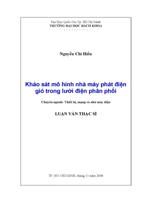 Khảo sát mô hình nhà máy điện gió trong lưới điện phân phối