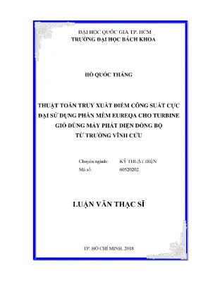 Tối ưu hóa công suất turbine gió bằng thuật toán truy