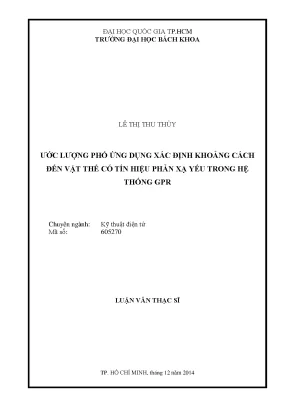 Ứng dụng GPR trong ước lượng khoảng cách đến vật thể có