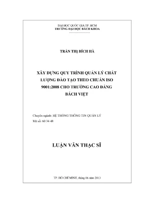 Quản lý chất lượng đào tạo theo ISO 9001:2008 cho trường 