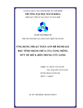 Đánh giá đặc tính thấm chứa tầng móng nứt nẻ mỏ x bằng 