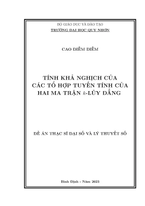 Nghiên cứu khả nghịch của tổ hợp tuyến tính hai ma trận 