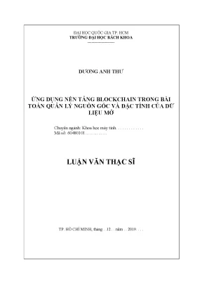 Ứng dụng blockchain trong quản lý nguồn gốc và đặc tính