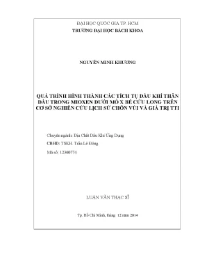 Nghiên cứu tích tụ dầu khí trong mioxen tại bể Cửu Long