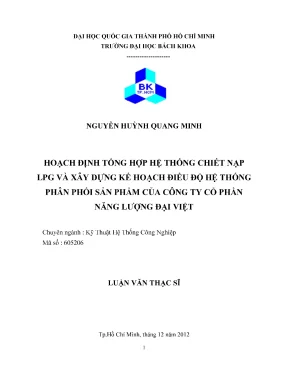 Hoạch định hệ thống chiết nạp LPG và kế hoạch điều độ 