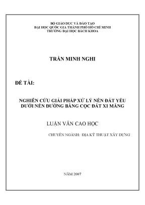 Giải pháp xử lý nền đất yếu bằng cọc đất xi măng trong