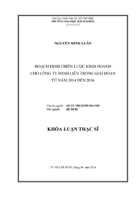 Chiến lược kinh doanh cho công ty Minh Liên giai đoạn