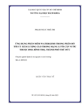 Tối ưu hàm lượng clo trong mạng lưới cấp nước bằng phần