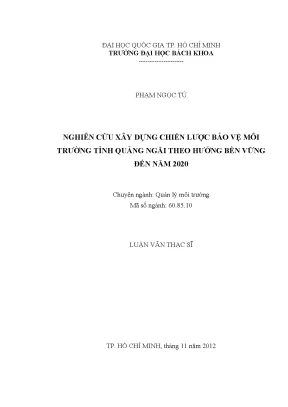 Chiến lược bảo vệ môi trường bền vững tại Quảng Ngãi đến 