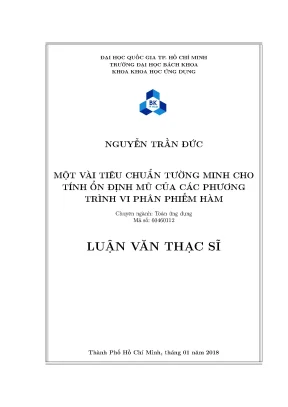 Tiêu chuẩn tường minh cho tính ổn định mũ trong phương