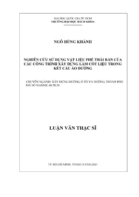 Nghiên cứu sử dụng vật liệu phế thải rắn trong kết cấu 