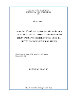 Mô Hình Sản Xuất Bền Vững Cho Chuỗi Chế Biến Thanh Long