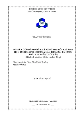 Khả năng thu hồi khí sinh học từ bùn sinh học tại trạm 