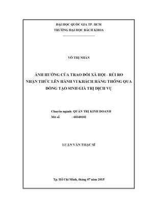 Tác động của rủi ro nhận thức trong trao đổi xã hội đến