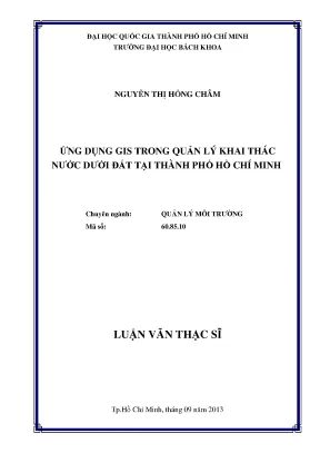 Quản lý khai thác nước dưới đất tại TP Hồ Chí Minh bằng GIS