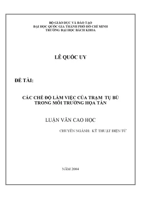 Chế độ làm việc của trạm tụ bù trong môi trường họa tần