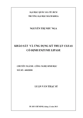Nghiên cứu ứng dụng kỹ thuật cleas trong cố định enzyme