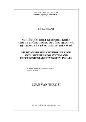 Thiết kế bộ điều khiển cho hệ thống chống bó cứng phanh