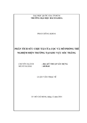 Phân Tích Sức Chịu Tải Cọc và Mô Phỏng Thí Nghiệm Địa Kỹ