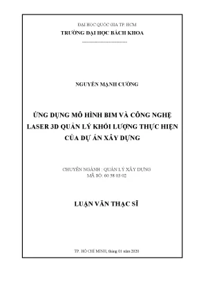 Ứng dụng BIM và công nghệ laser 3D trong quản lý khối