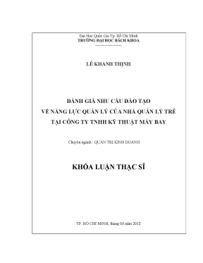 Đánh giá nhu cầu đào tạo năng lực quản lý cho nhà quản