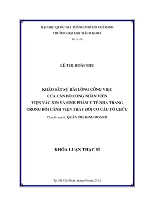 Khảo sát sự hài lòng công việc tại Viện Vắcxin và Sinh