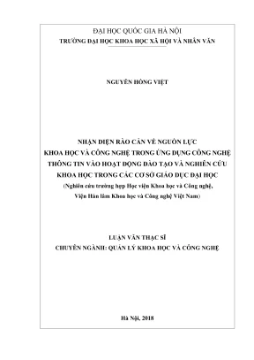 Nhận diện rào cản nguồn lực khoa học và công nghệ trong