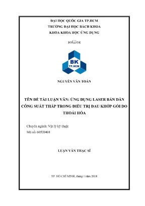 Ứng dụng laser bán dẫn công suất thấp trong điều trị đau