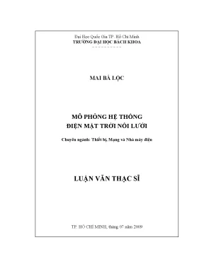 Thiết bị mạng và mô phỏng hệ thống điện mặt trời nối