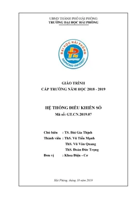 Giáo Trình Hệ Thống Điều Khiển Số: Hướng Dẫn Toàn Diện