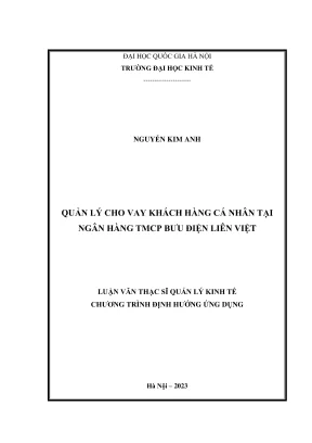 Luận Văn Thạc Sĩ Quản Lý Kinh Tế: Giải Pháp Cho Vay