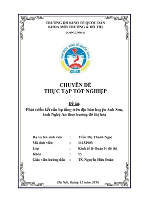 Phát triển hạ tầng đô thị huyện Anh Sơn, Nghệ An