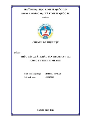 Chuyên đề thực tập: Giải pháp thúc đẩy xuất khẩu sản 