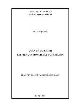Quản lý tài chính ngân hàng: Luận văn thạc sĩ tại Viện