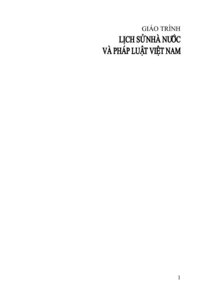 Giáo trình Lịch sử Nhà nước và Pháp luật Việt Nam - Đại