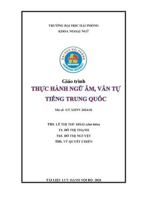 Hướng Dẫn Thực Hành Ngữ Âm Tiếng Trung Quốc