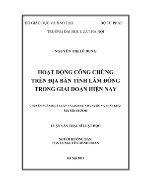 Luận Văn Thạc Sĩ Luật Học: Hoạt Động Công Chứng Tại Lâm