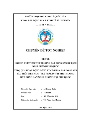 Nghiên cứu thực trạng thị trường bất động sản nghỉ dưỡng 