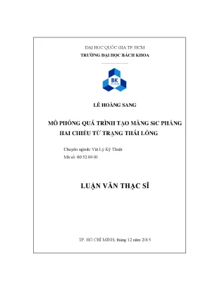 Mô Phỏng Quá Trình Tạo Màng SiC Phẳng 2D Từ Trạng Thái