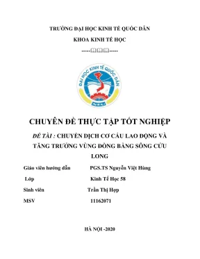 Chuyên đề thực tập: Chuyển dịch cơ cấu lao động và tăng 