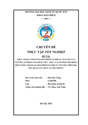 Thực Trạng & Giải Pháp Mở Rộng Bảo Hiểm Xã Hội Tự Nguyện 
