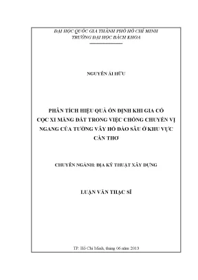 Phân tích hiệu quả gia cố cọc xi măng đất chống chuyển