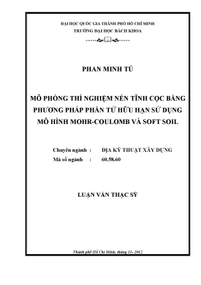 Mô Phỏng Thí Nghiệm Nén Tĩnh Cọc Bằng Phần Tử Hữu Hạn