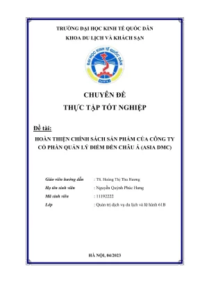 Báo cáo chuyên đề: Hoàn thiện chính sách sản phẩm tại