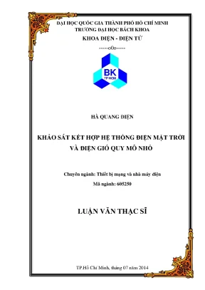 Khảo sát kết hợp hệ thống điện mặt trời và điện gió quy