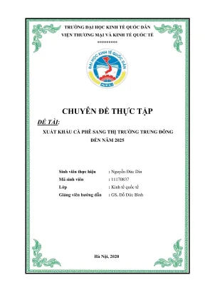 Hướng dẫn thực tập xuất khẩu cà phê sang thị trường