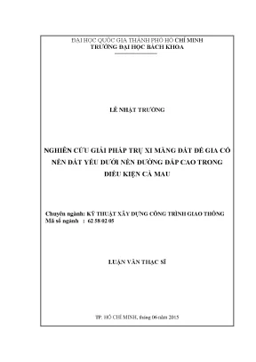 Giải pháp trụ xi măng đất gia cố nền đất yếu dưới đường