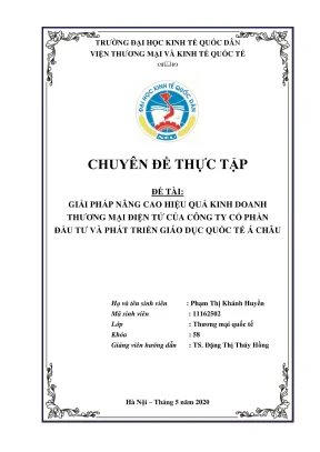 Giải pháp nâng cao hiệu quả kinh doanh thương mại điện 