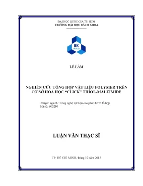 Luận Văn Thạc Sĩ: Nghiên Cứu Tổng Hợp Polymer Bằng Hóa 