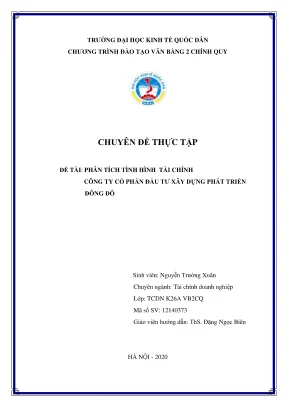 Phân tích tình hình tài chính công ty cổ phần Đầu tư Xây